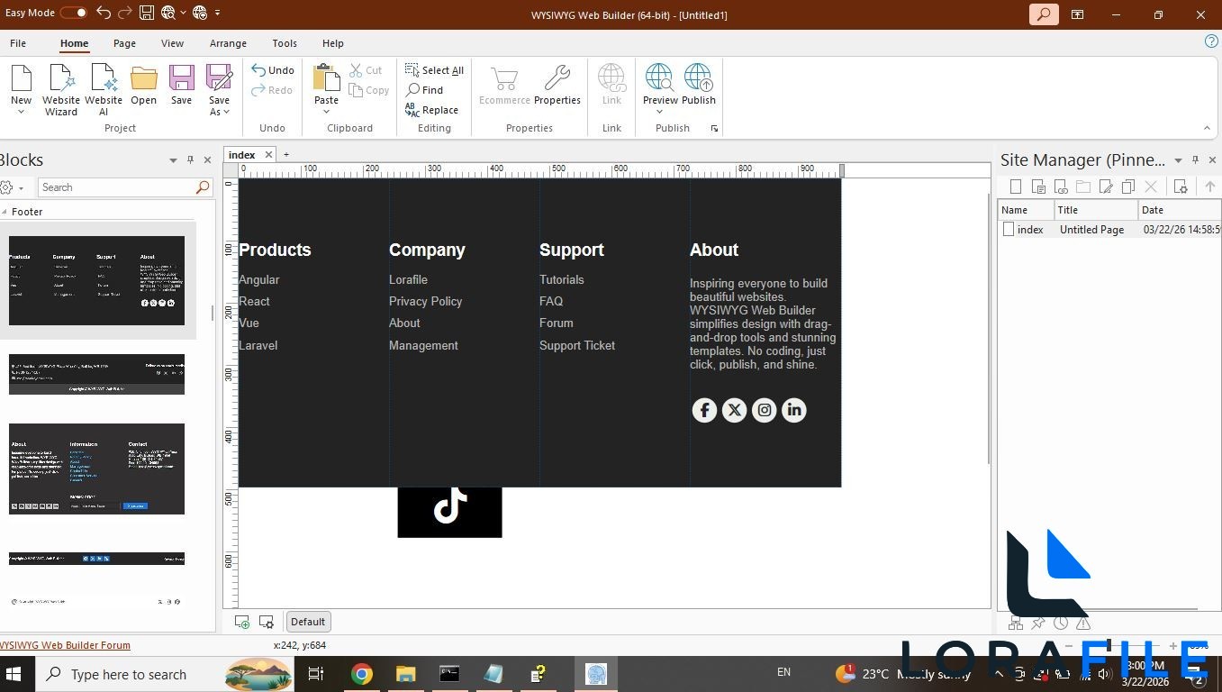 WYSIWYG Web Builder 21.0.2 screenshot