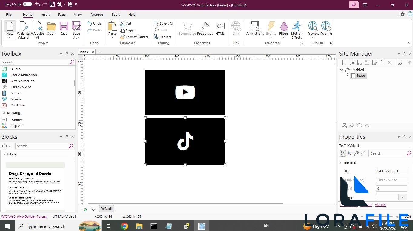 WYSIWYG Web Builder 21.0.2 screenshot