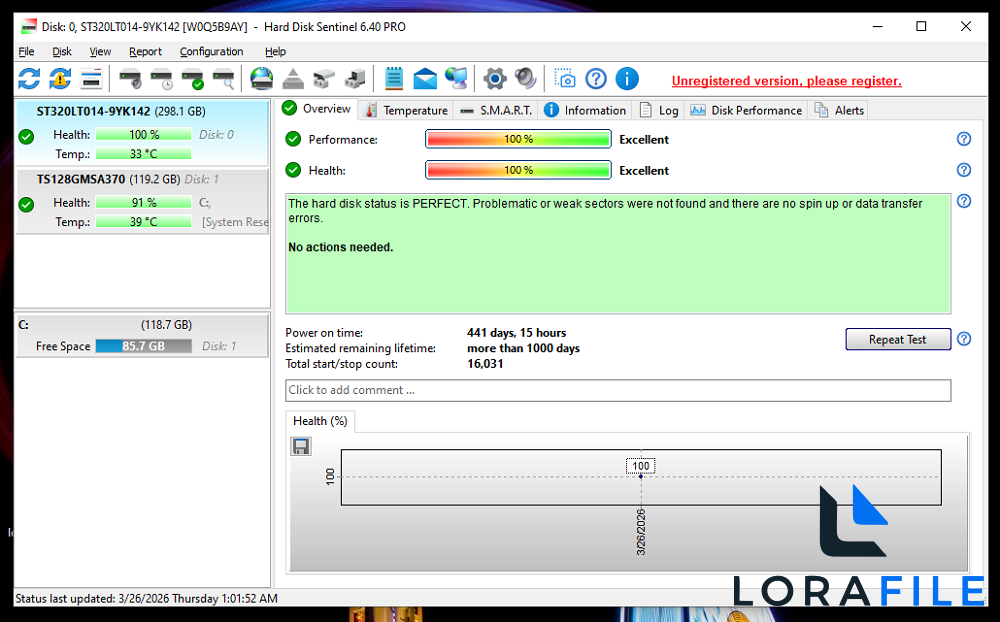 Hard Disk Sentinel Pro 6.40 for Windows screenshot