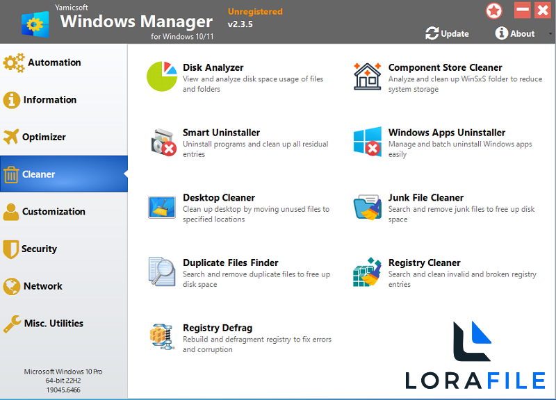 Yamicsoft Windows 11 Manager 2.3.5 screenshot