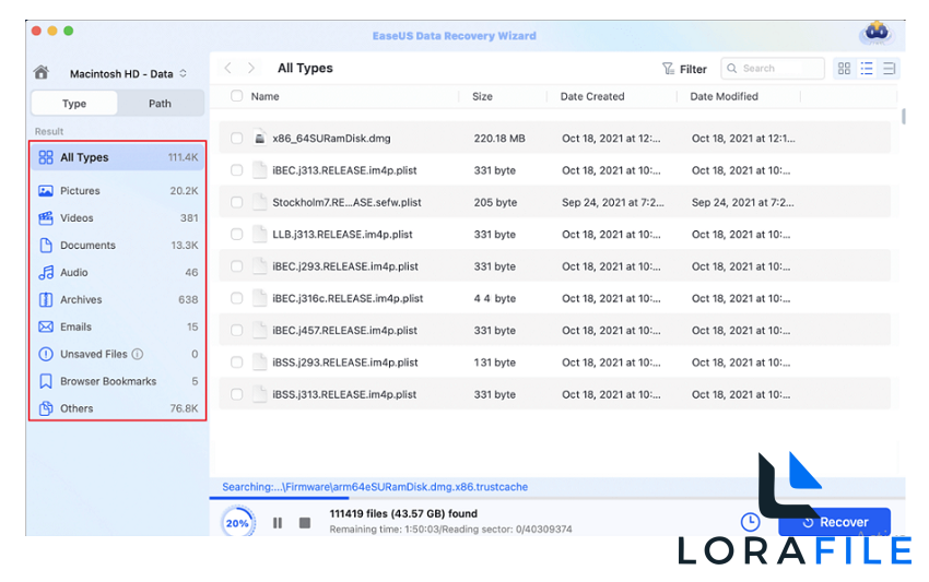 EaseUS Data Recovery Wizard Pro 13.8.5 screenshot