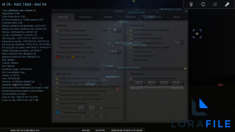 Stellarium 26.1 screenshot