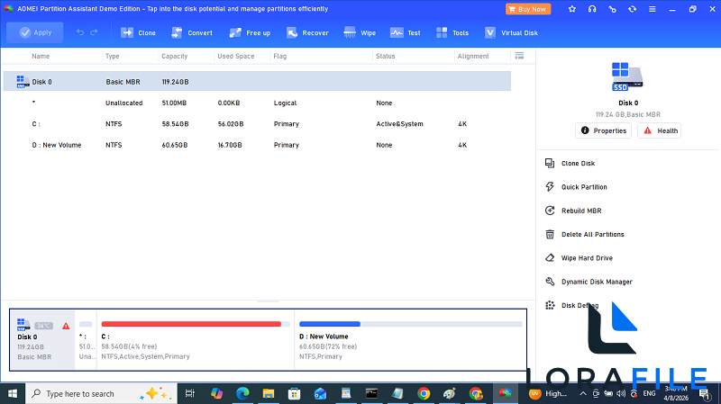 AOMEI Partition Assistant 10.10.1 + WinPE screenshot