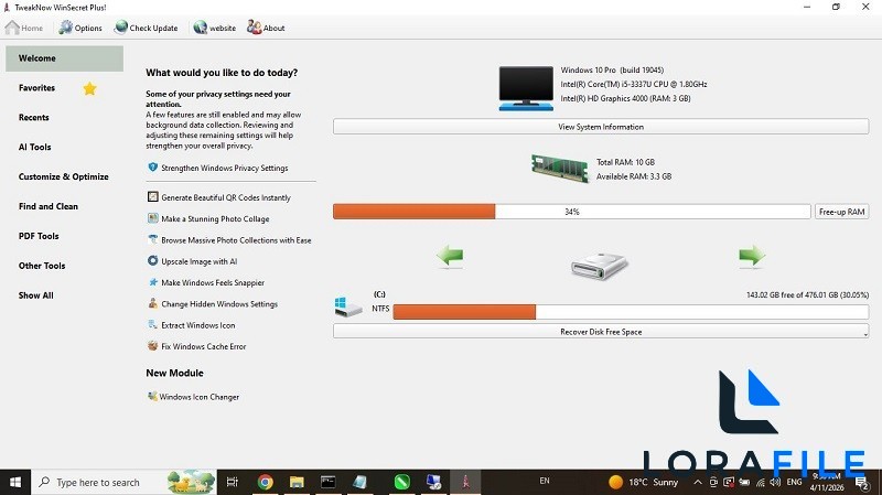 TweakNow WinSecret Plus 9.0 screenshot