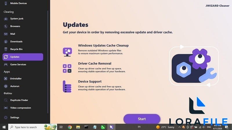 JWIZARD Cleaner 2026 screenshot
