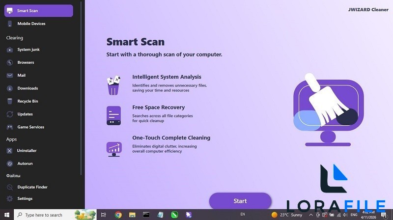JWIZARD Cleaner 2026 screenshot