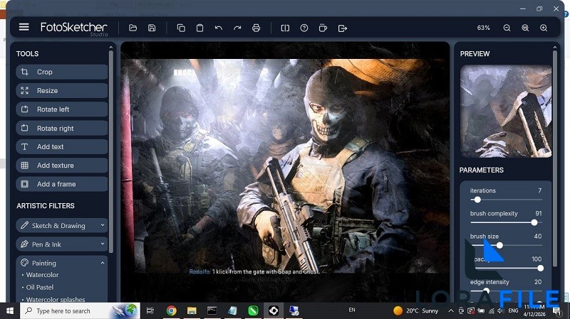 FotoSketcher Studio 4.10 screenshot