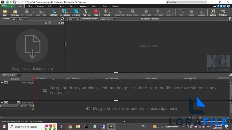 NCH VideoPad Video Editor Pro 18.16 screenshot
