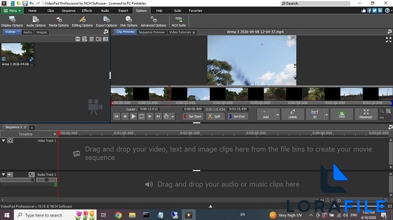 NCH VideoPad Video Editor Pro 18.16 screenshot