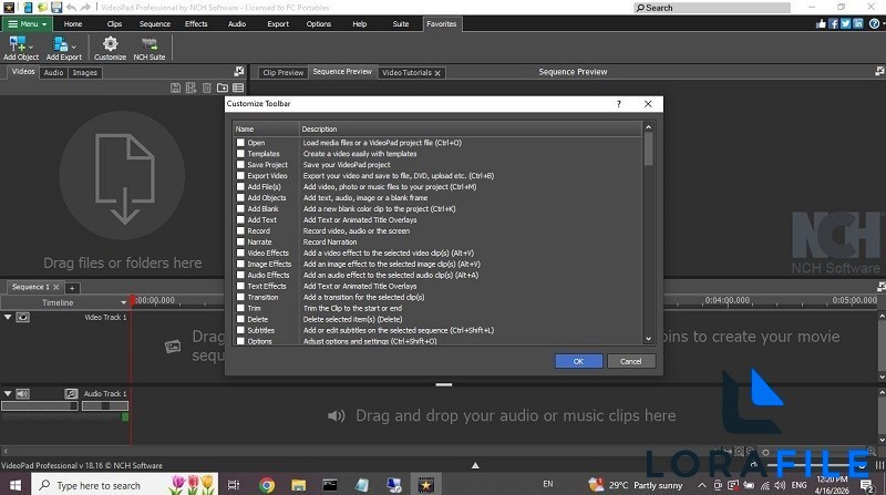 NCH VideoPad Video Editor Pro 18.16 screenshot