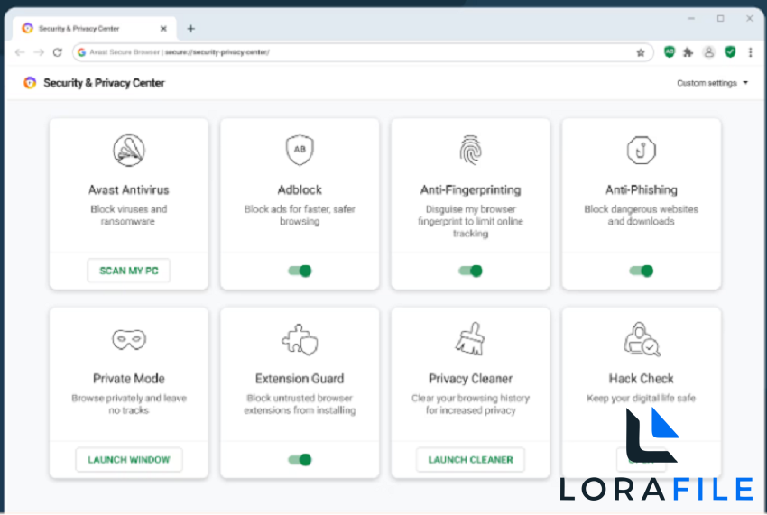 Avast Secure Browser 9.3.3.1818 for Windows screenshot