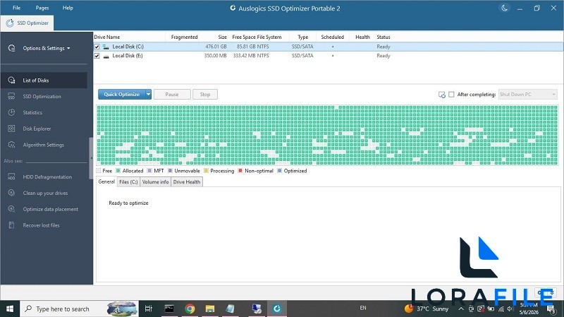 Auslogics SSD Optimizer 2.2.0.6 screenshot