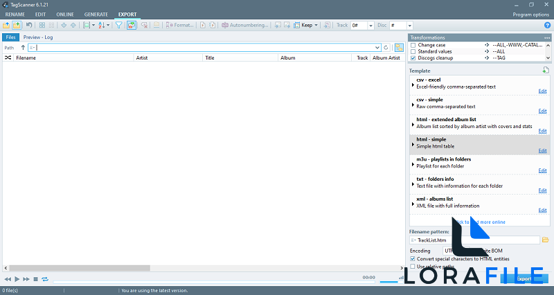 TagScanner 6.1.21 screenshot