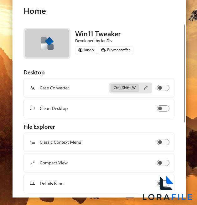 Win11 Tweaker 2.0.1 screenshot