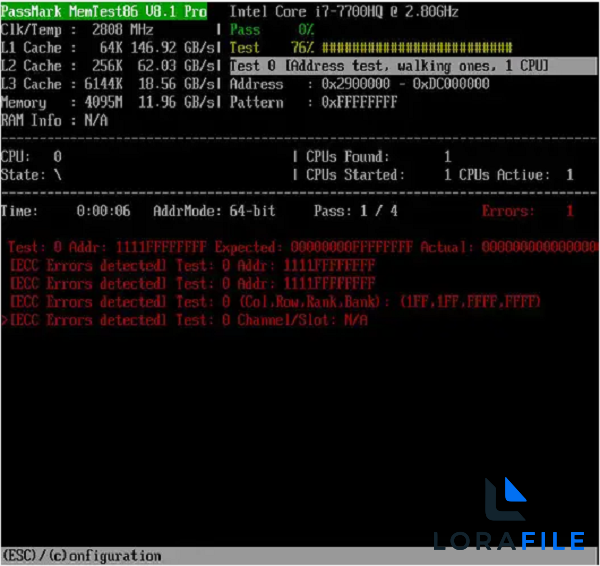 Memtest86 Pro 11.7.1000 ISO screenshot