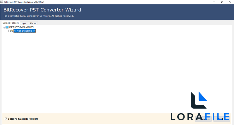 BitRecover PST Converter Wizard 26.2 screenshot