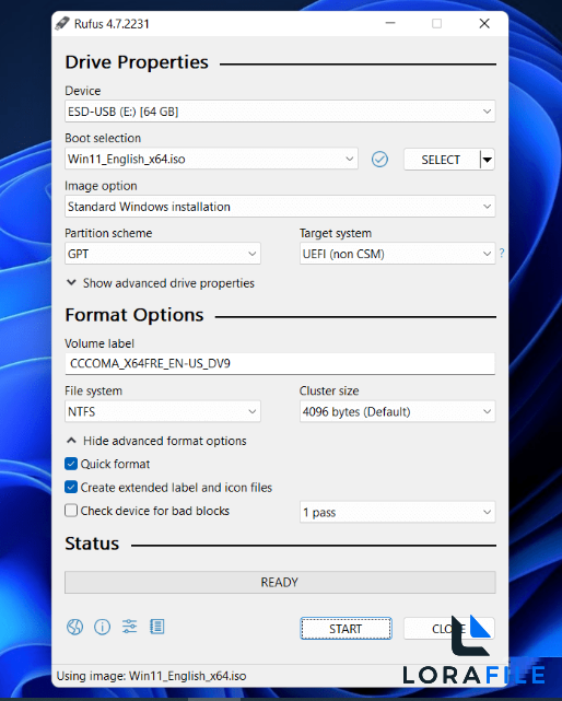Rufus 4.15.2396 screenshot