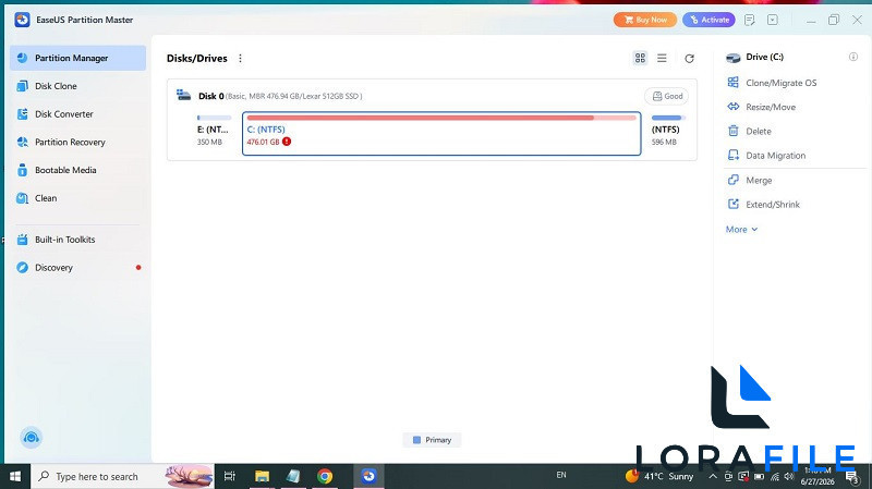EaseUS Partition Master 20.3.0 screenshot
