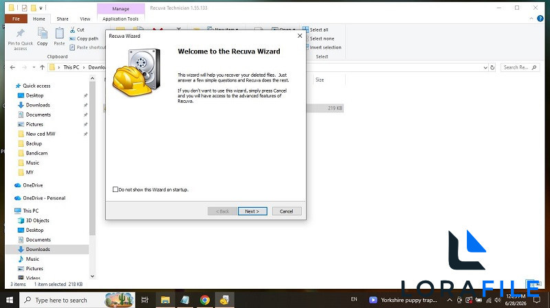 Recuva 1.55.133 screenshot