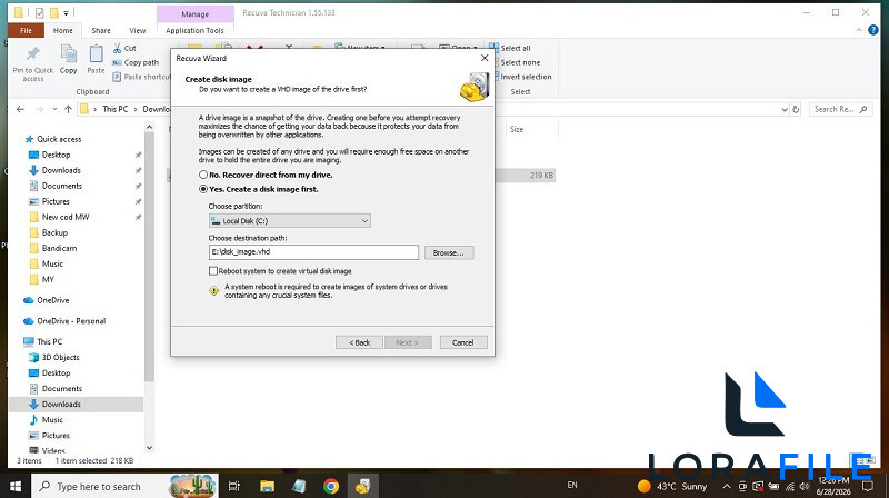 Recuva 1.55.133 screenshot