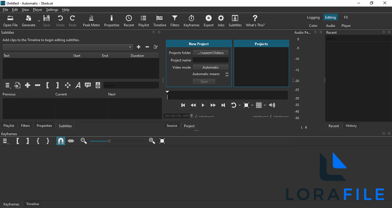 ShotCut 26.6.25 screenshot