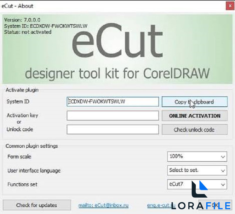 eCut for CorelDRAW 7.4.12.57 screenshot