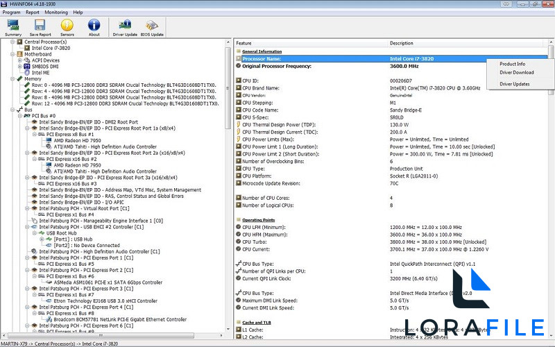 HWiNFO 2027 8.54 Free Download screenshot