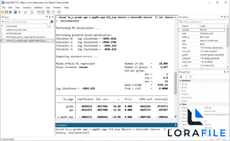 Stata MP 17.0 screenshot