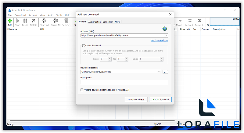 After Link Downloader 3.7.0 for Windows screenshot